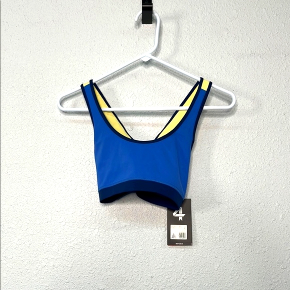 Four Laps Women’s Small Blue Sports Bra racerback NWT